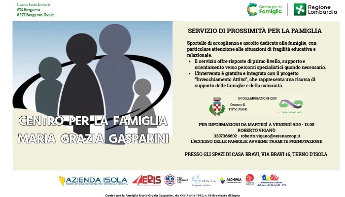immagine di SERVIZIO DI PROSSIMITÀ PER LA FAMIGLIA - CENTRO PER LA FAMIGLIA MARIA GRAZIA GASPARINI