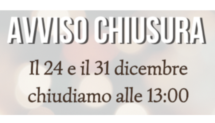 CHIUSURA NATALIZIA
