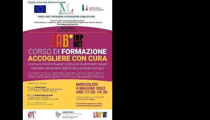 Webinar "ACCOGLIERE CON CURA"  rivolto agli insegnanti della scuola secondaria di primo grado 
