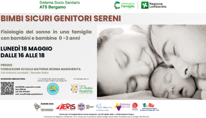 immagine di Bimbi sicuri, genitori sereni: Fisiologia del sonno in una famiglia con bambini e bambine 0/3 anni