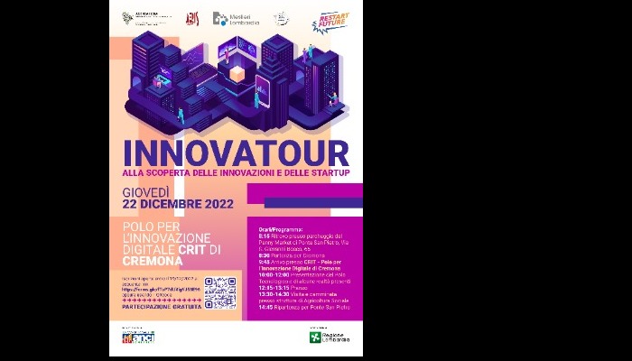 Innovatour organizzato all'interno del progetto di Ambito #Workhub e rivolto ai giovani dai 18 ai 34 anni dell'Isola Bergamasca e Bassa Val San Martino.