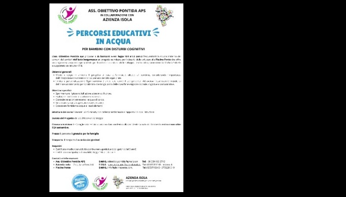Percorsi educativi in acqua dell'Associazione Obiettivo Pontida Bando Associazioni 2025