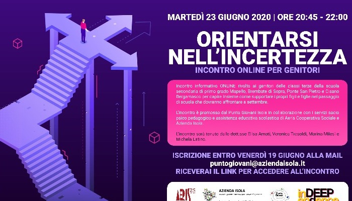 Orientarsi nell'incertezza - incontro online per genitori