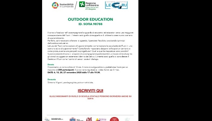 OUTDOOR EDUCATION  -  PIATTAFORMA SOFIA ID 98788