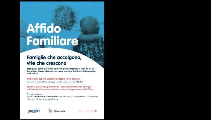 Serata di sensibilizzazione in merito all'affido familiare