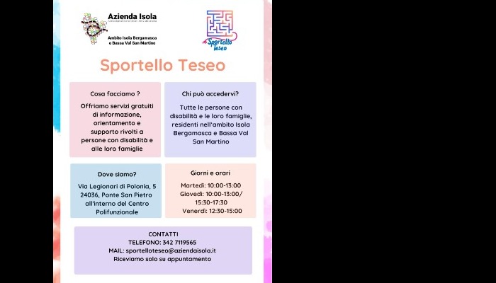 immagine di Sportello "Teseo": informazione, orientamento e supporto per persone con disabilità e per le loro famiglie